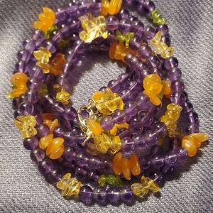 Gemstone  Necklace Sterling Silver